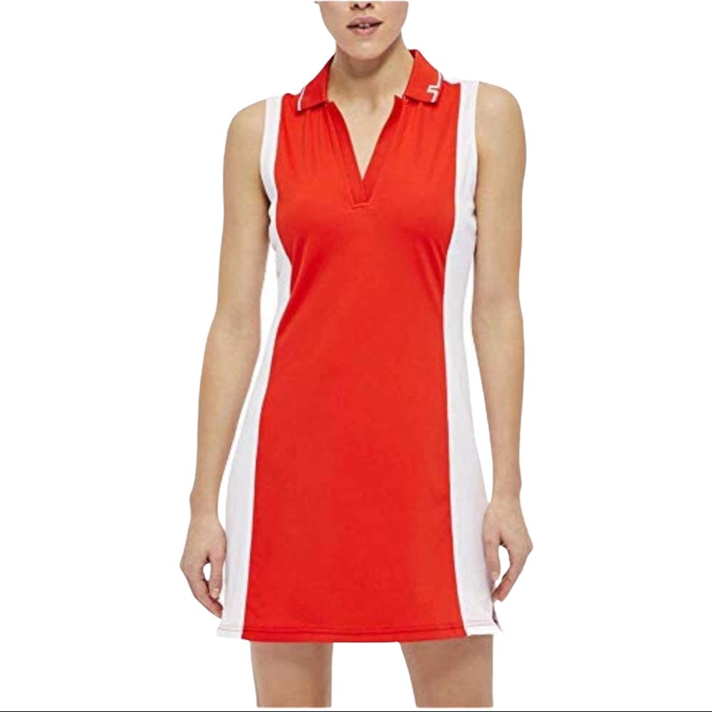 J. Lindeberg Jersey Red Athletic Golf Dress L